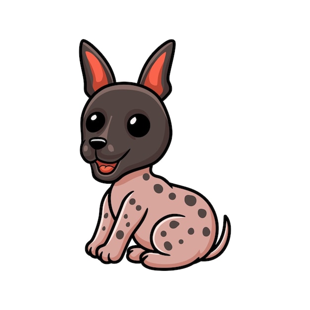 Cute american hairless terrier cartoon