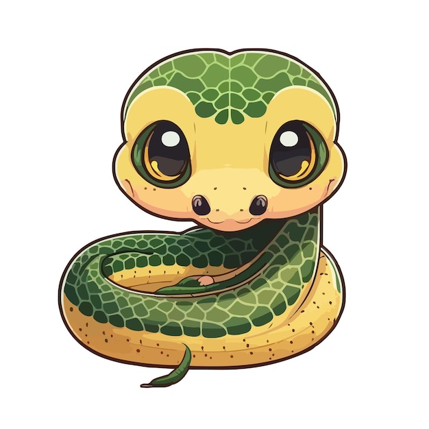 Cute anaconda cartoon style