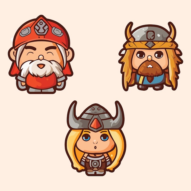 Cute ancient Viking human sticker design