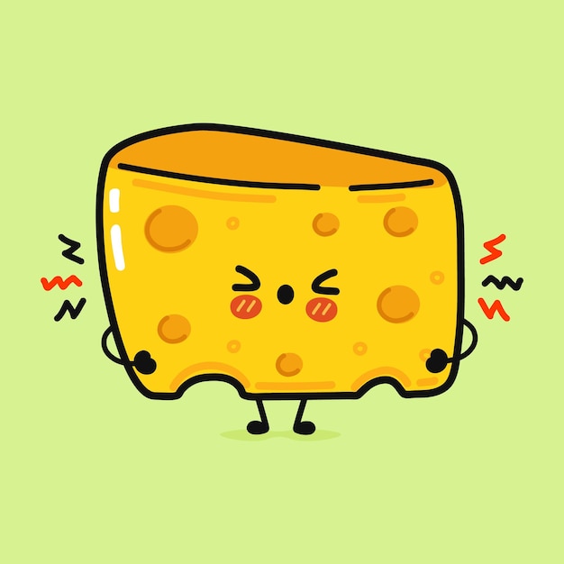 Cute angry cheese character