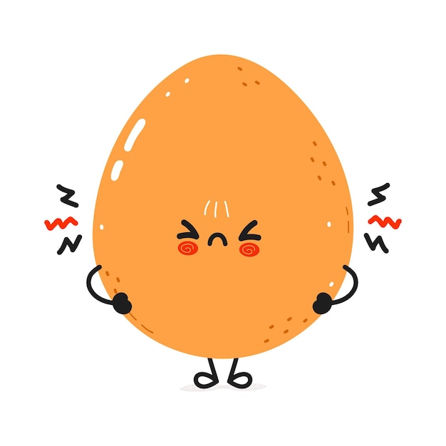 Cute angry egg character