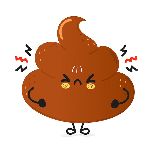 Cute angry poop character