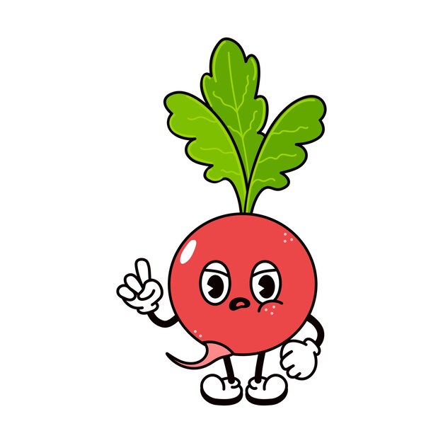 Vector cute angry sad radish character