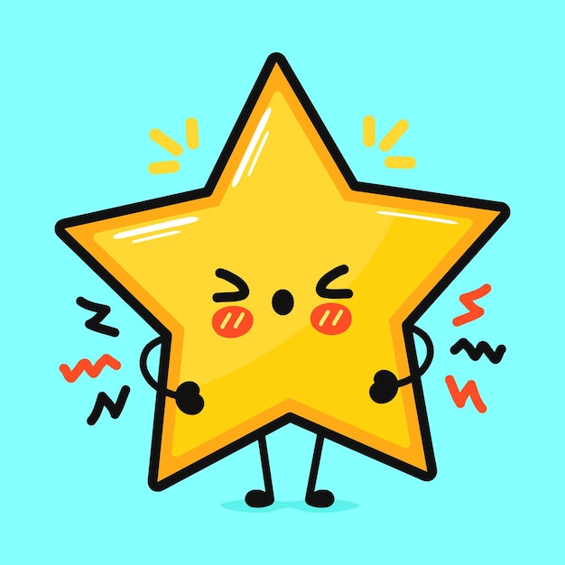 Cute angry star character