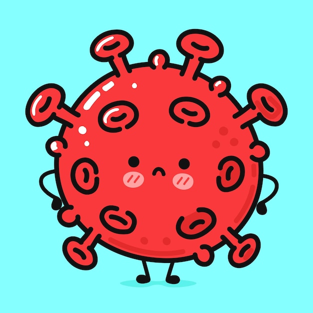 Cute angry virus character