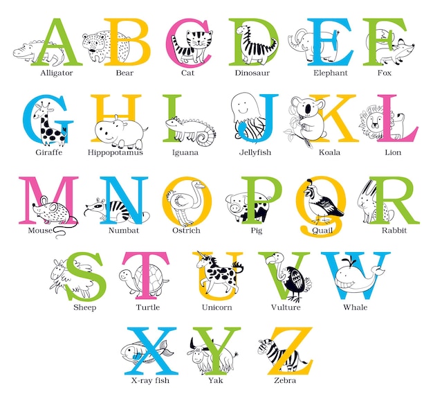 Cute animal alphabet