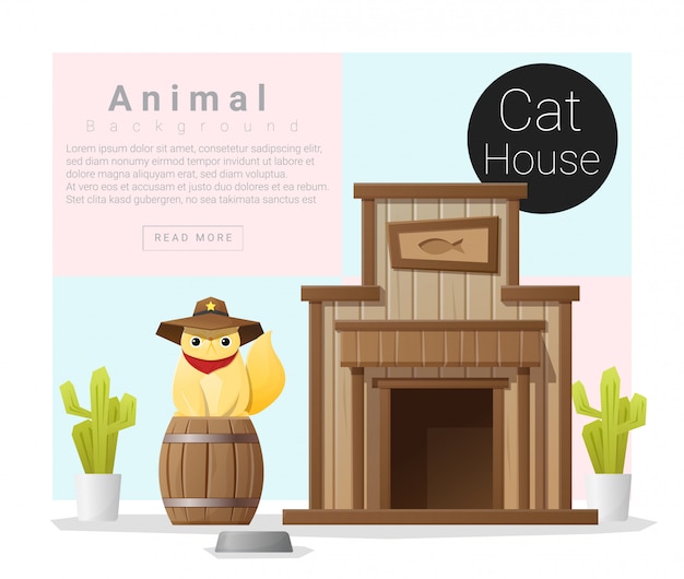 Cute animal collection, Cat house