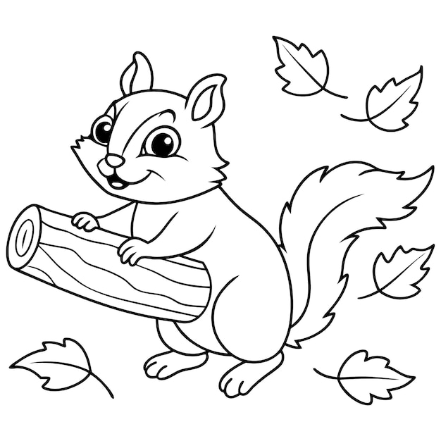 Cute animal coloring page for kidsColoring page vector illustrationLine art for kids