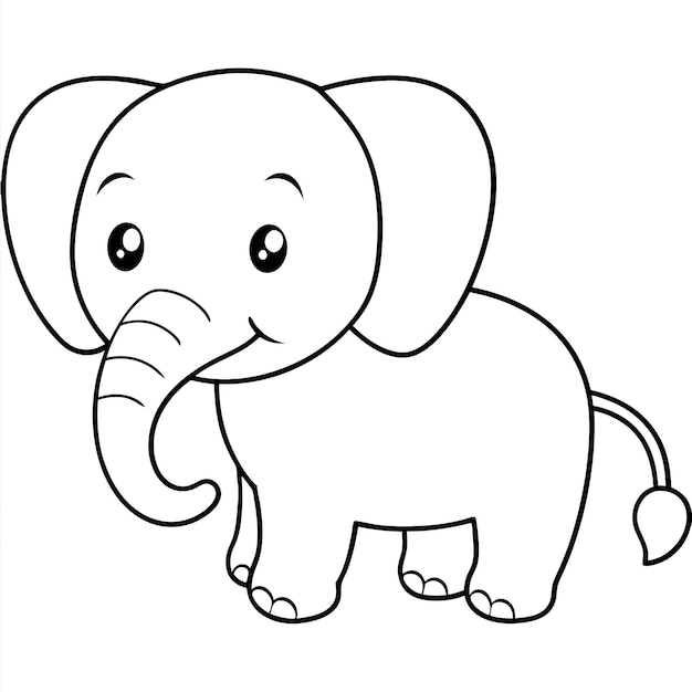 Vector cute animal coloring page for kidscoloring page vector illustrationline art for kids