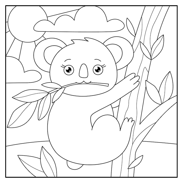 Cute animal coloring pages for kids