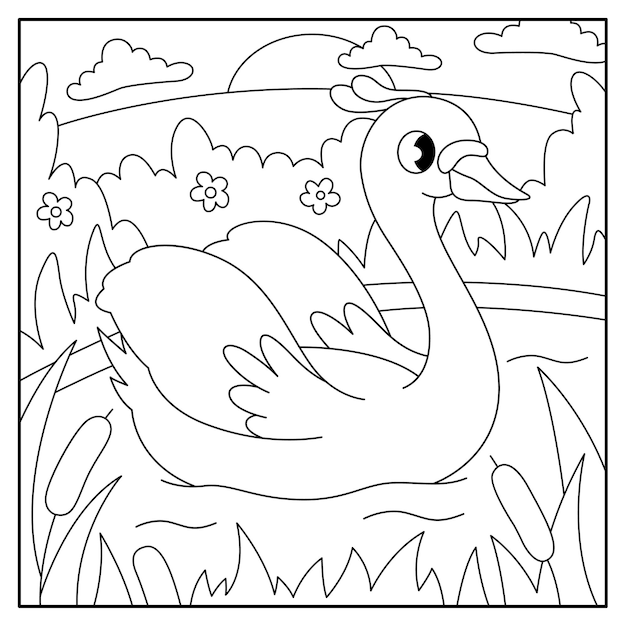 Cute animal coloring pages for kids