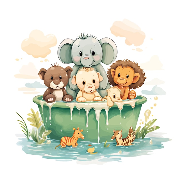 Cute animal illustration background