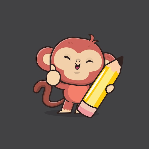 Cute Animal Monkey Back to School illustration