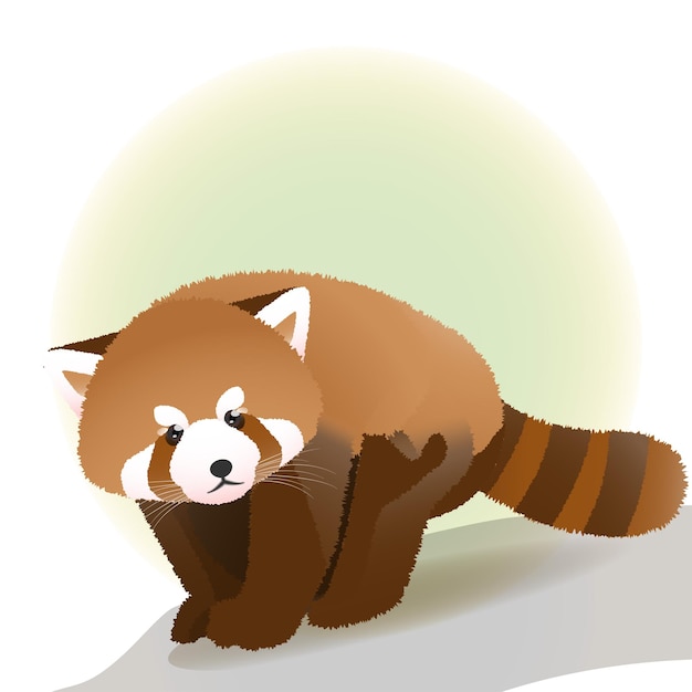 Cute animal in pastel tones, red panda