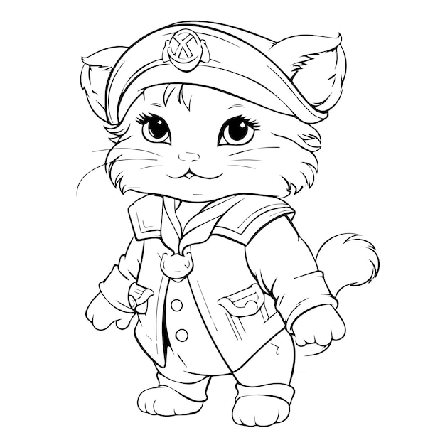 cute animal or pirates with cartoon style coloring or page