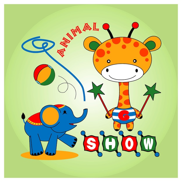 cute animal show design cartoon vector illustration