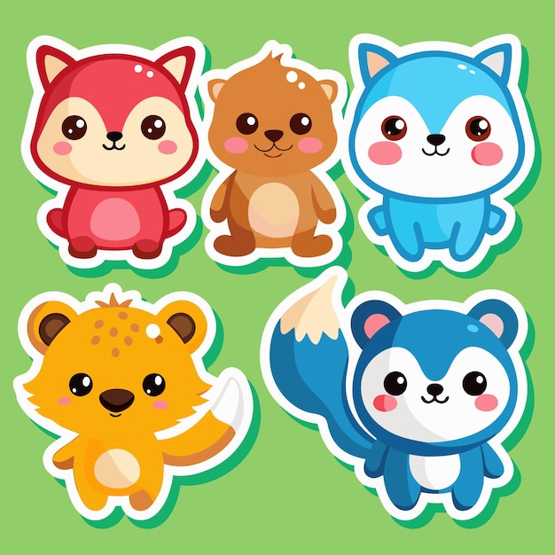 Cute Animal Stickers Adorable Cartoon Creatures