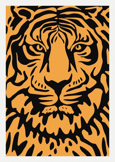 Cute Animal Vector Leopard Cheetah Lion Big Cat Illustration Poster Print