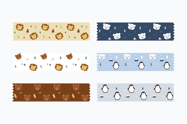 cute animal washi tape