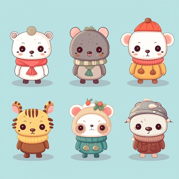 Cute animals figurines