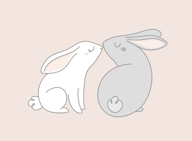 Cute animals rabbits, bunny