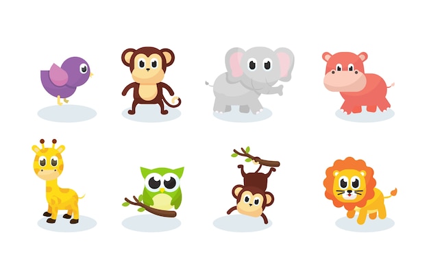 Cute Animals Vector Set