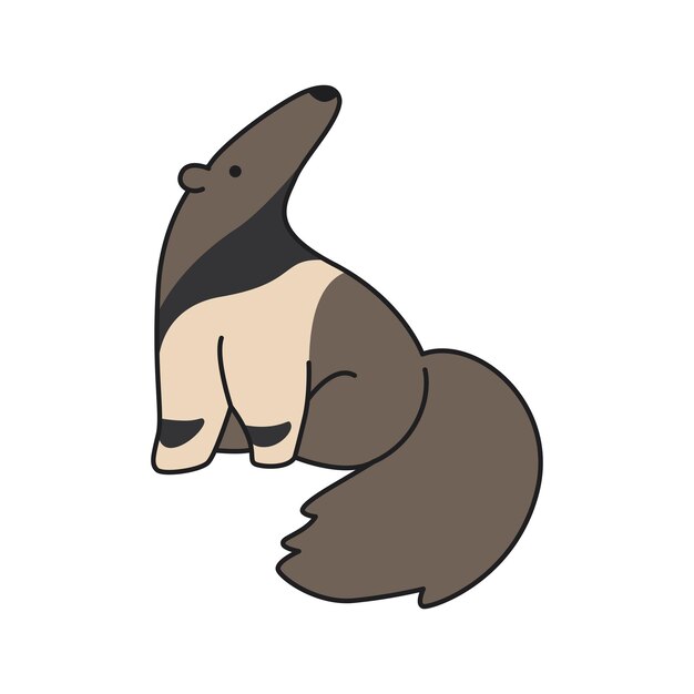 Vector cute anteater illustration