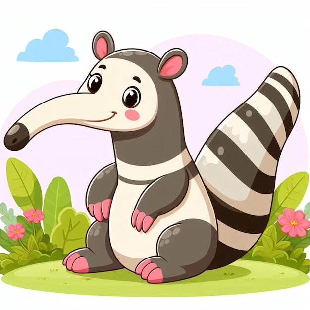 Cute Anteater Vector Cartoon illustration