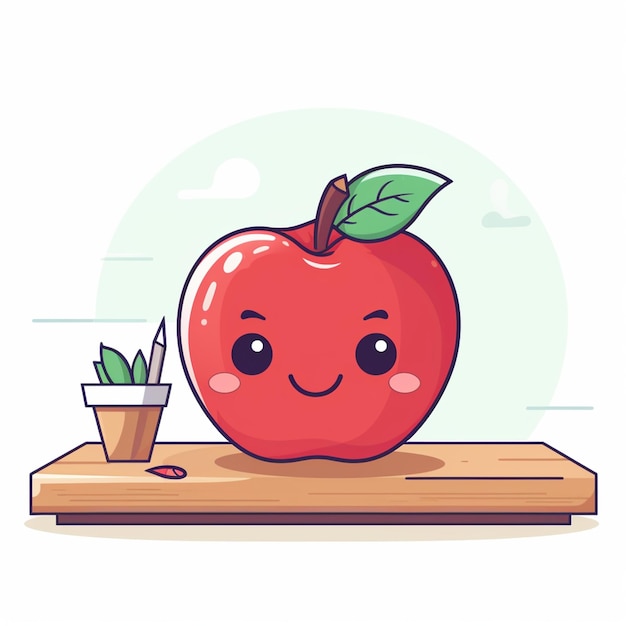 Cute Apple on a desk