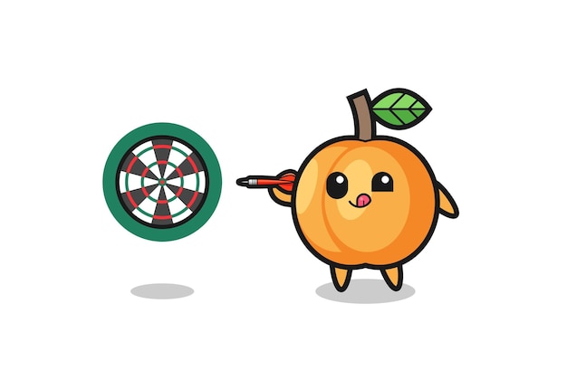 Cute apricot is playing dart , cute design