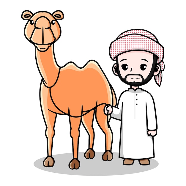 Cute arab guy design with camel