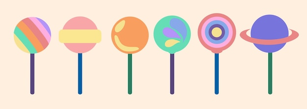 Cute art of colorful lollipops