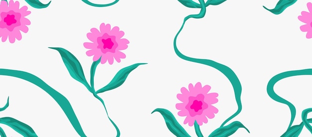 cute artistic flowers print. botanical pattern.