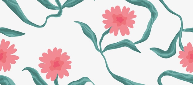 cute artistic flowers print. botanical pattern.