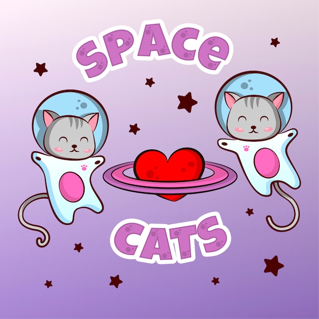 Cute astonauts kittens