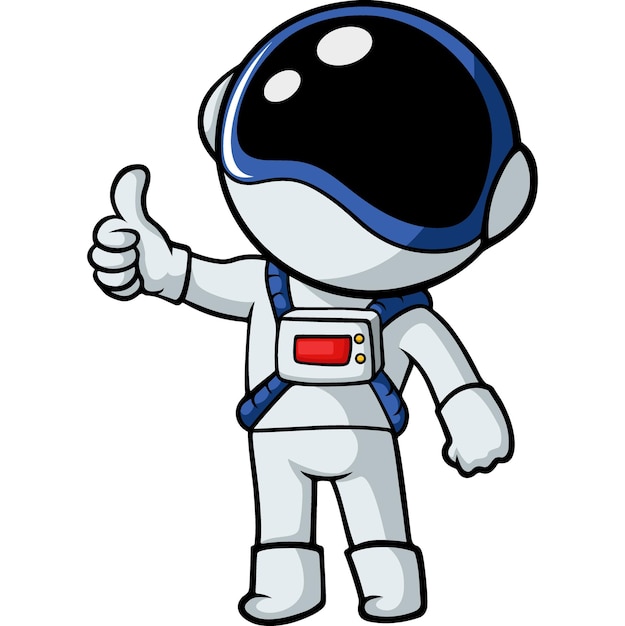 Cute astronaut cartoon giving thumbs up