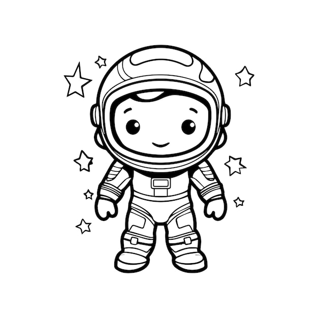 Cute Astronaut Cartoon premium Vector