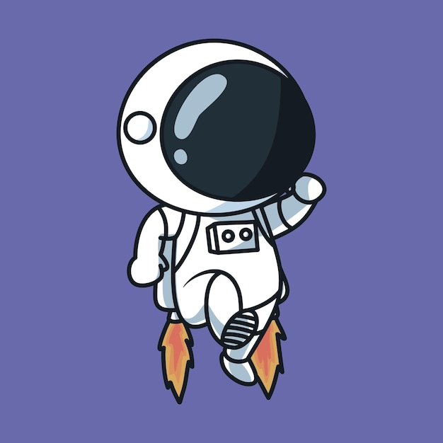 Cute Astronaut Cartoon Vector Icon Illustration Science Technology Icon Concept Isolated Premium Vector Flat Cartoon Style