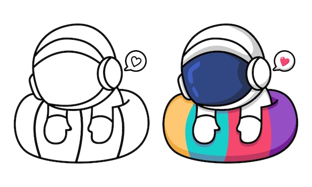 cute astronaut coloring page for kids