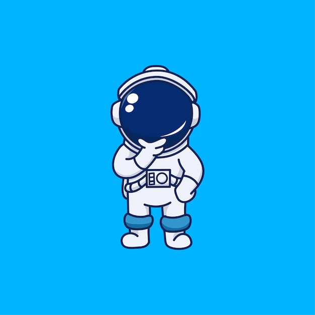 Vector cute astronaut design is thinking