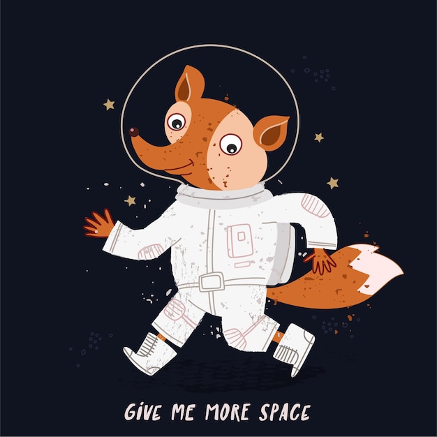 Cute astronaut fox 