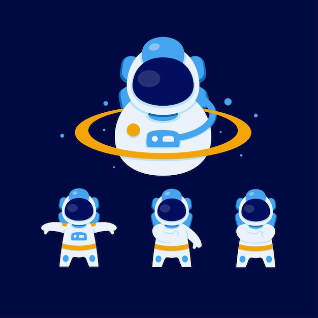 Cute Astronaut Illustration Vector Design