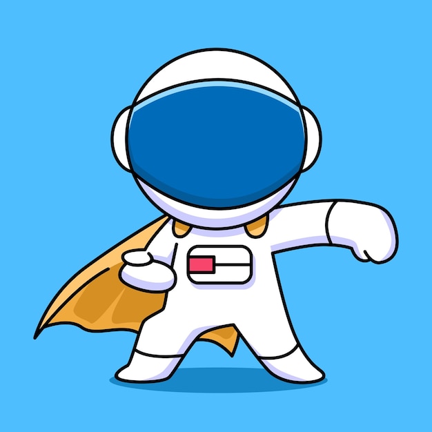 cute astronaut superhero cartoon design