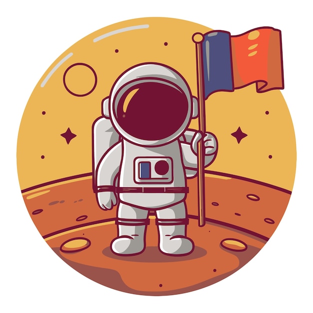 Vector cute astronaut vector illustration