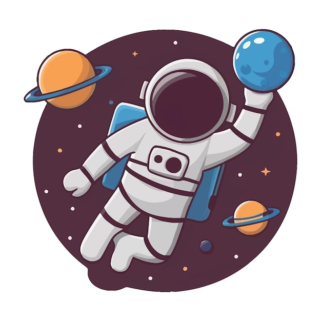 Vector cute astronaut vector illustration