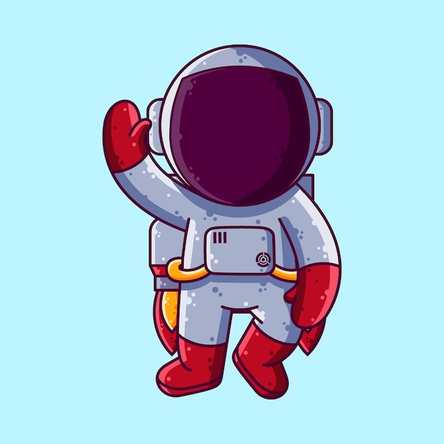 Cute Astronaut with Jetpack Cartoon Vector Illustration. Cartoon Style Character Vector.