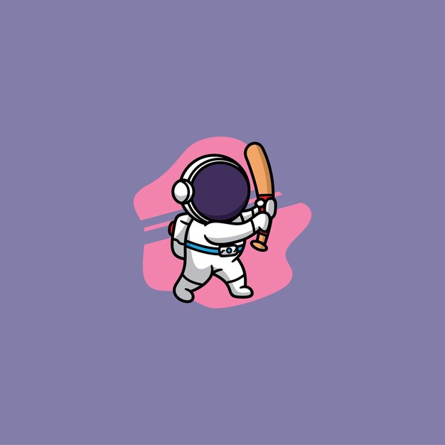 Cute Astronout Mascot Logo Design Illustration