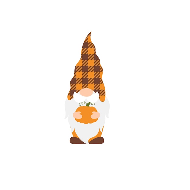 Cute Autumn Gnomes Vector Illustration on White