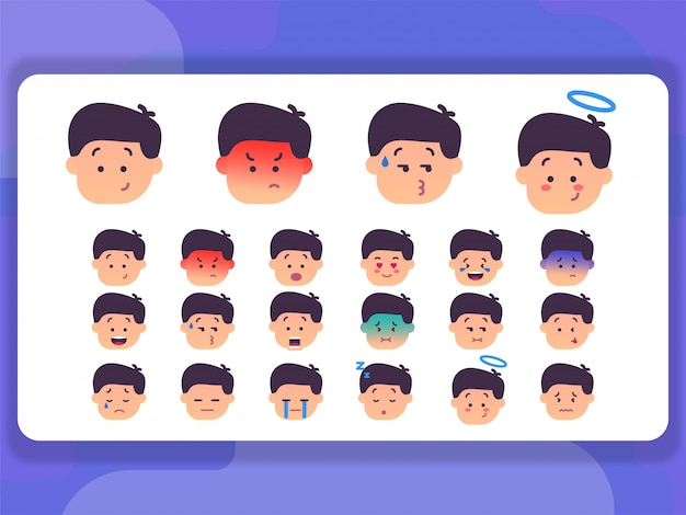 Cute Avatar emoticon in flat style