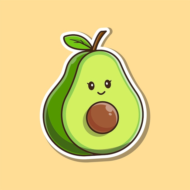 Cute Avocado Illustration